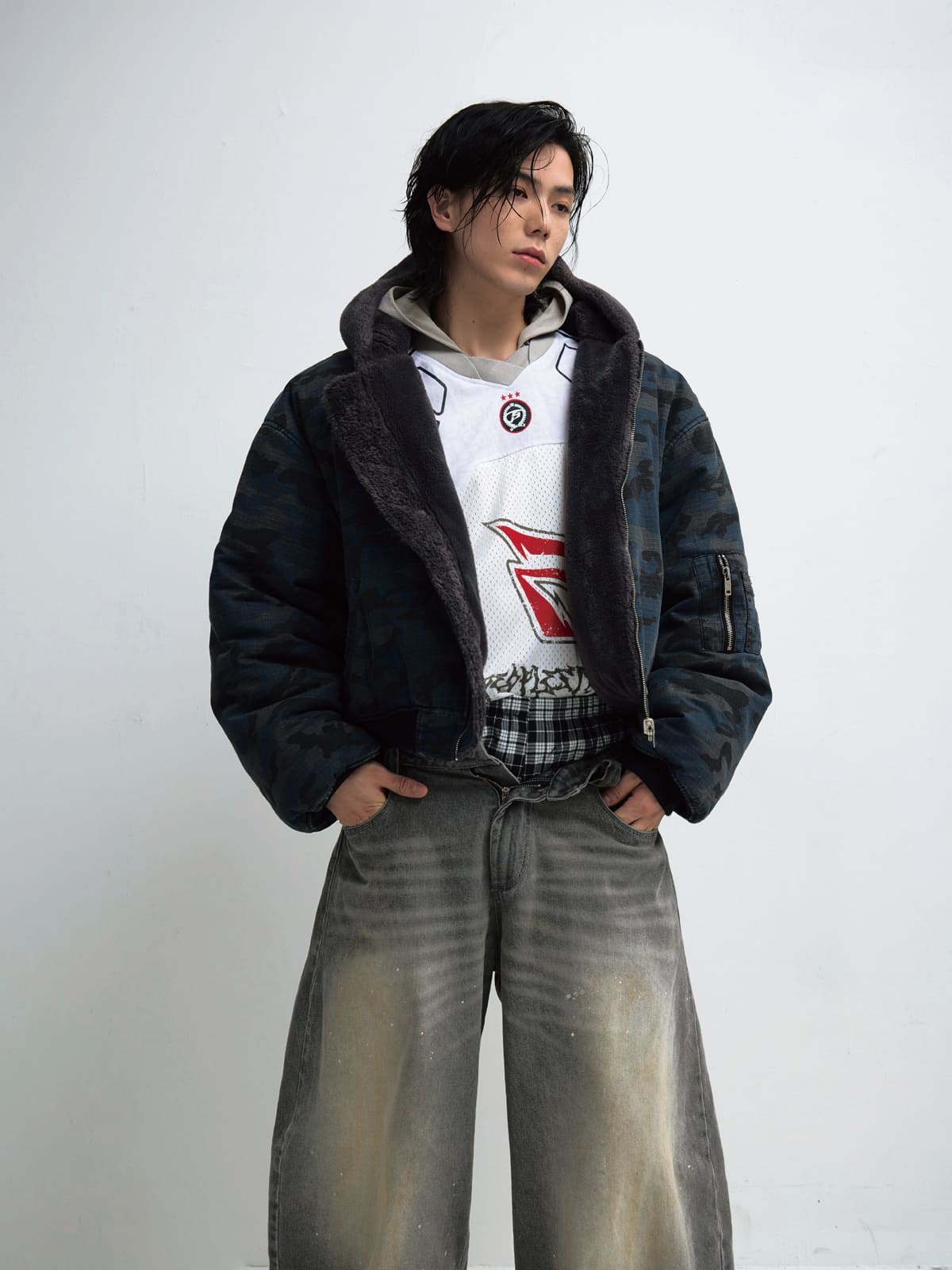 Peoplesense Reversible Camo Sherpa Hooded Jacket