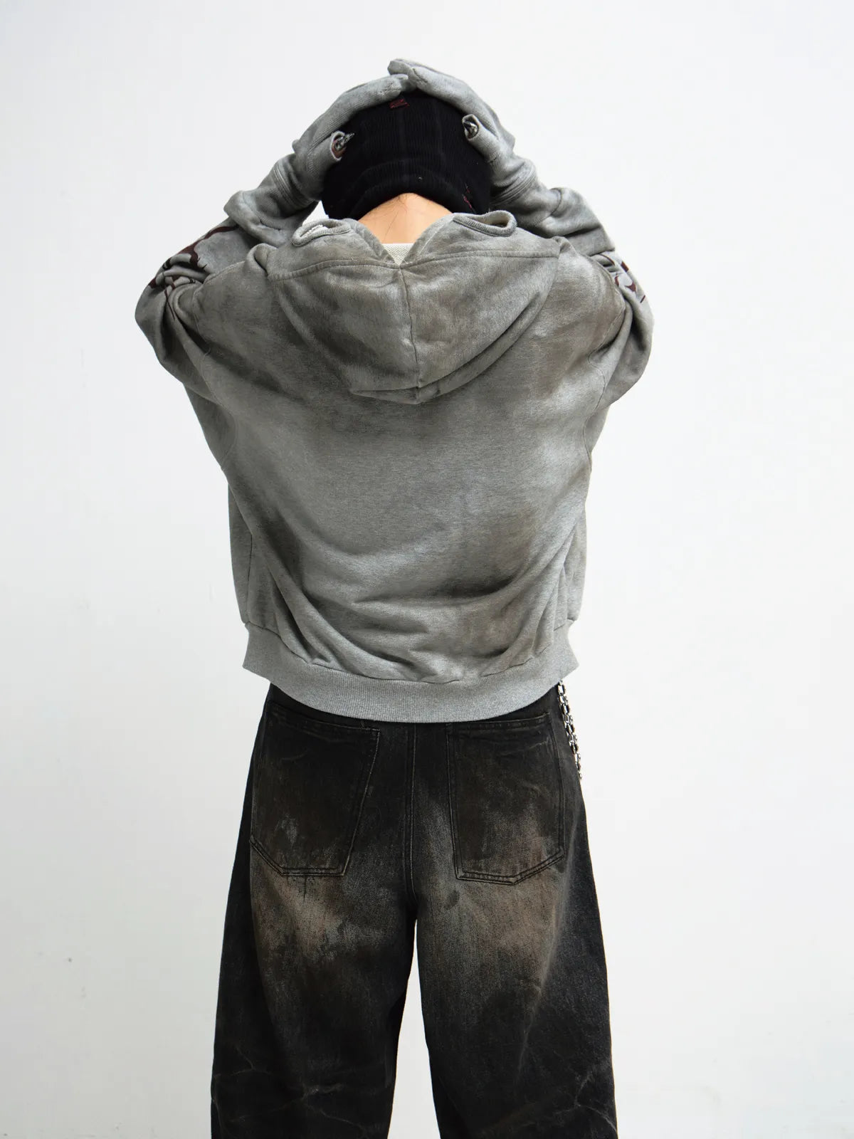 Peoplesense Ripped Full Zip Face Mask Hoodie
