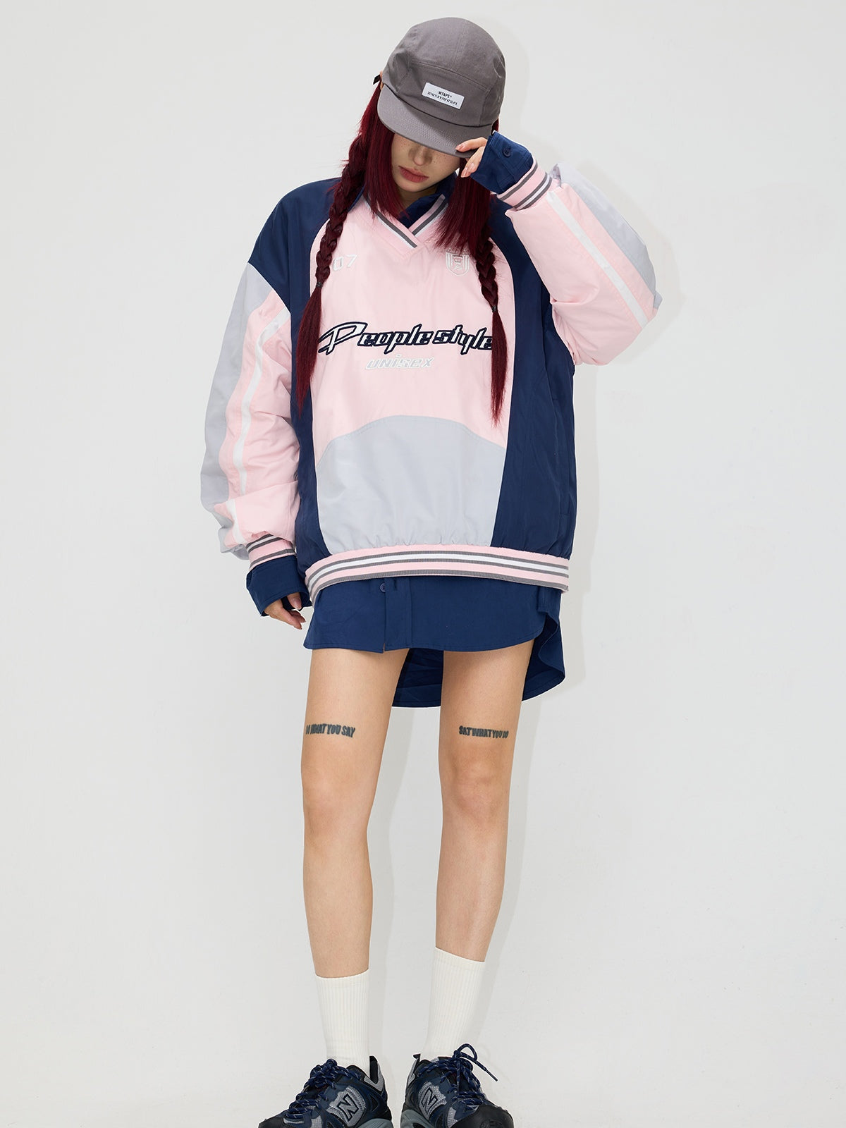 Peoplesense Rugby V-Neck Colorblock Sweatshirt