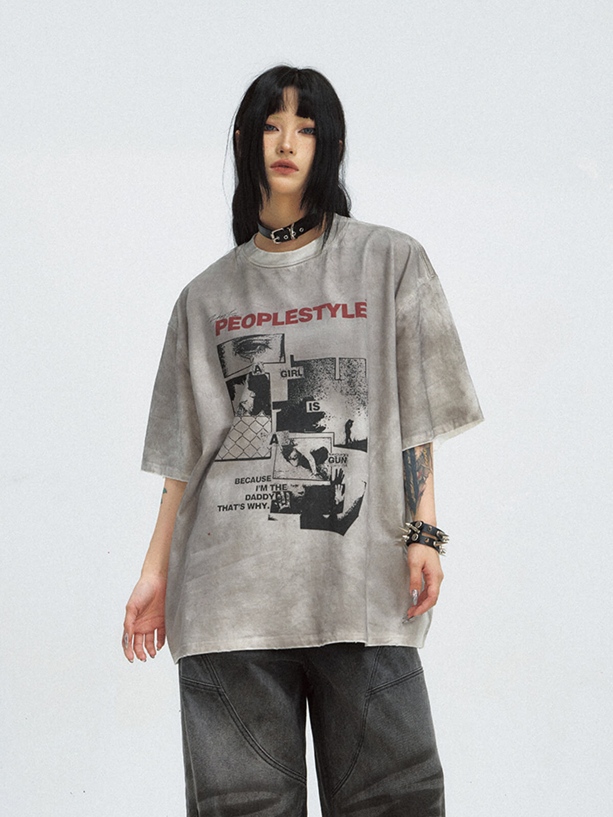 Peoplesense Vintage Printed Oversized T-Shirt