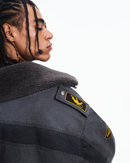 Peoplesense Distressed Patchwork Short Utility Coat