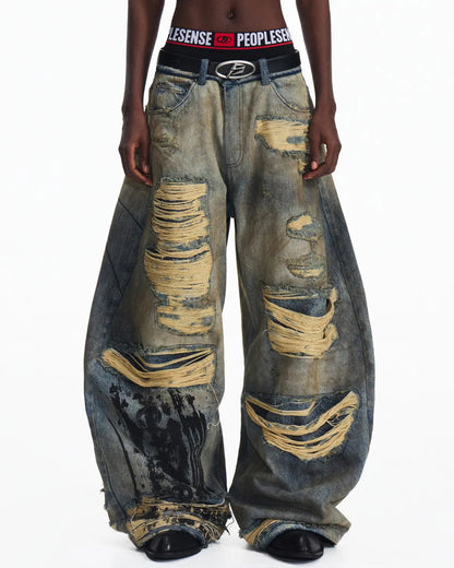 Peoplesense Vintage Drift Print Curved Denim