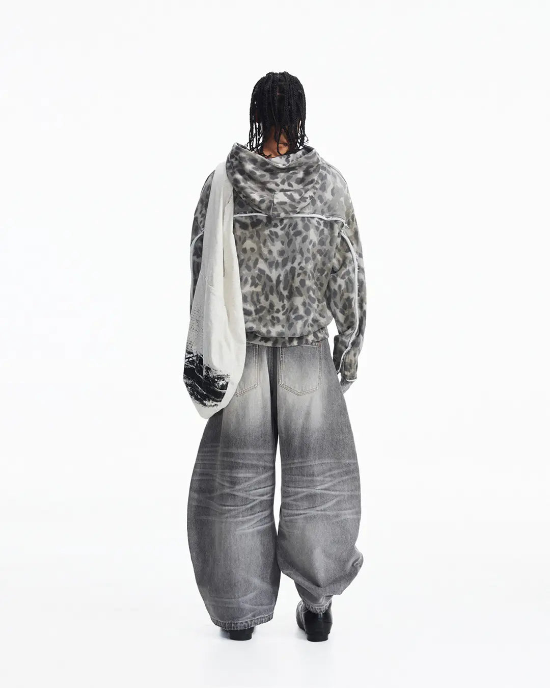 Peoplesense Raw-Edge Leopard Print Hoodie