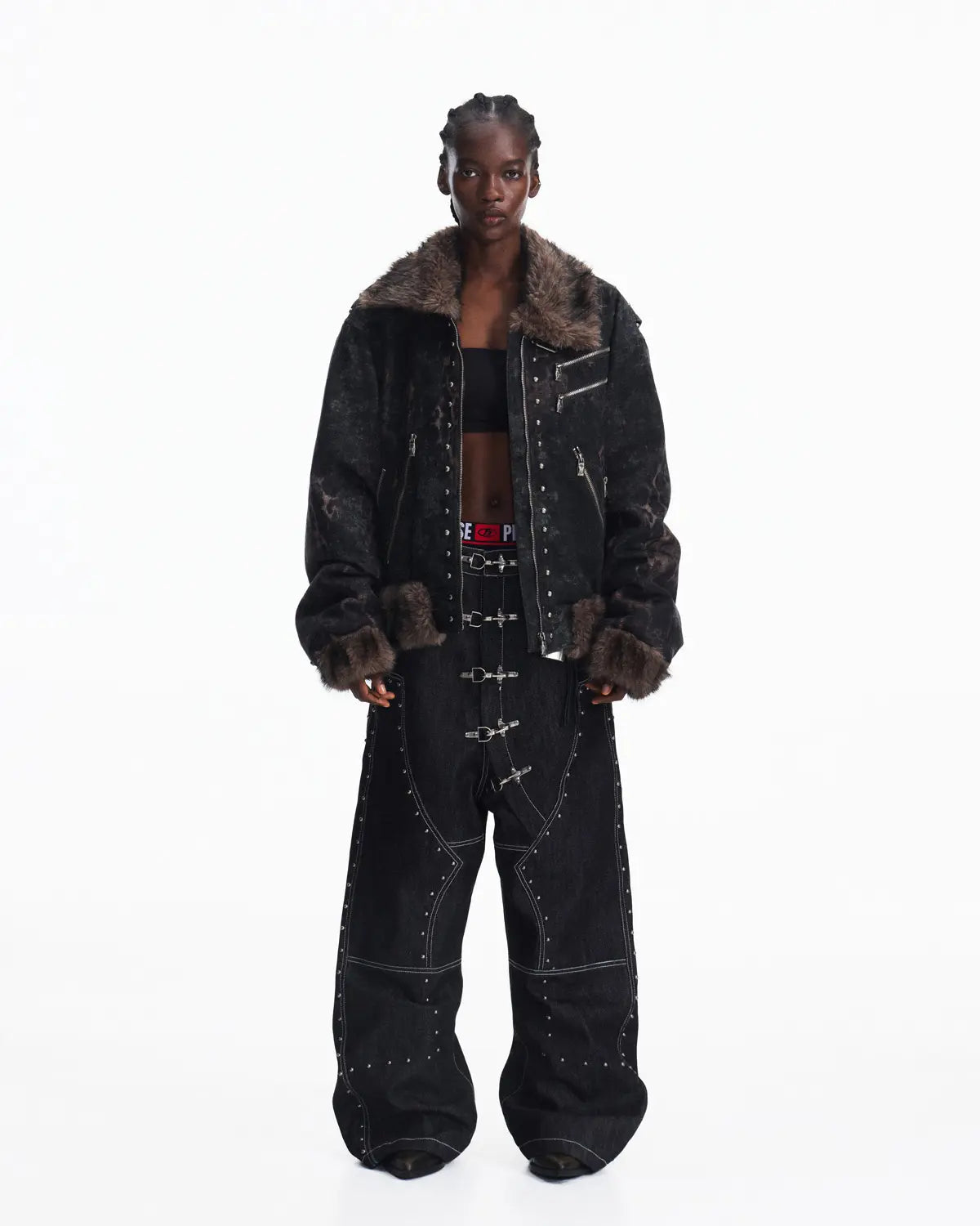 Peoplesense Faux Fur Leopard Print Bomber