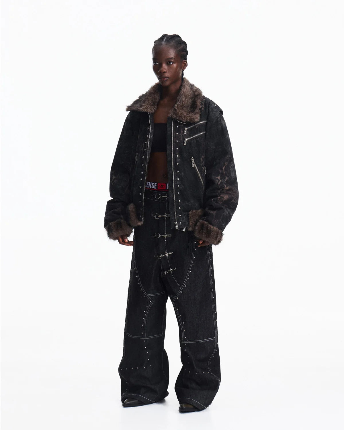 Peoplesense Angled Rivet Raw Denim Jeans