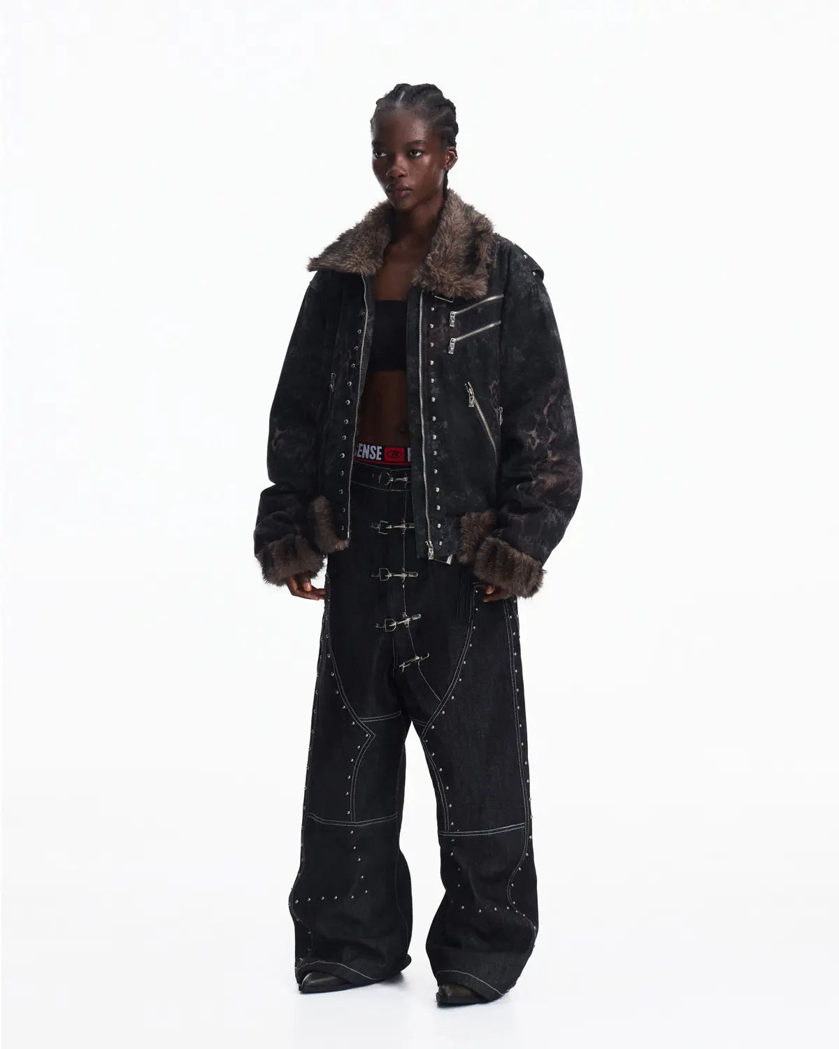 Peoplesense Faux Fur Leopard Print Bomber