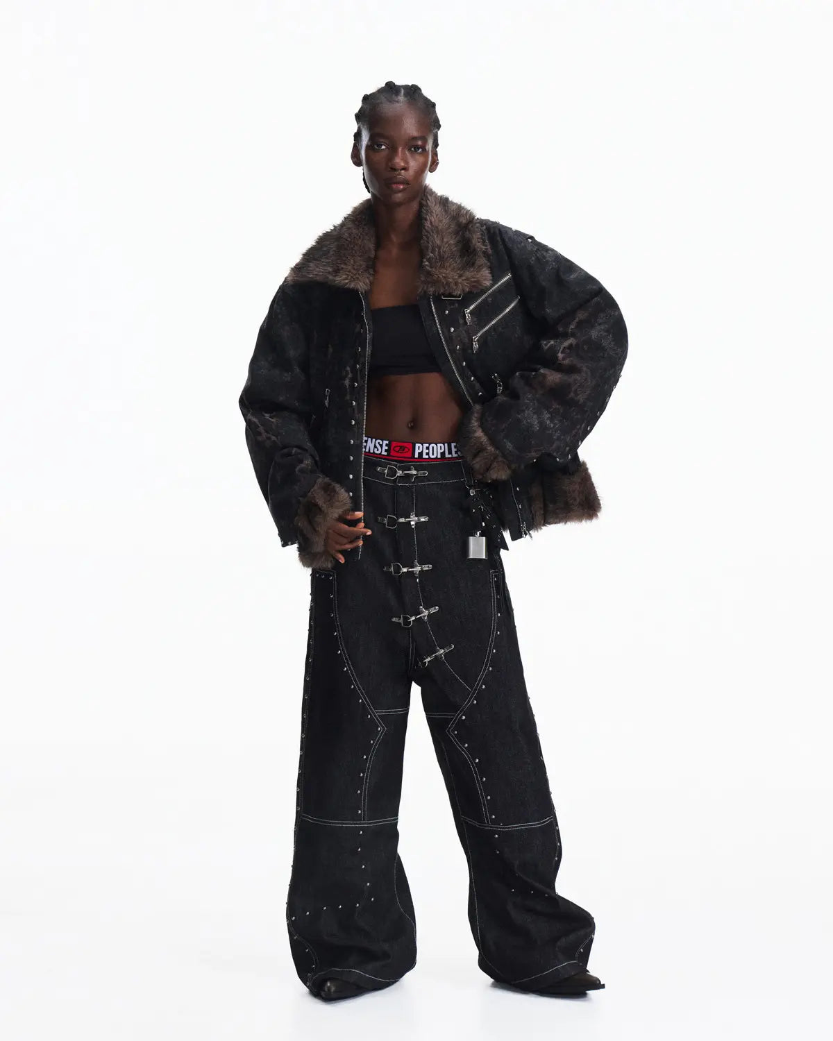 Peoplesense Faux Fur Leopard Print Bomber