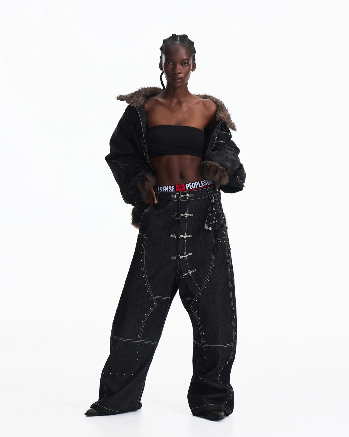 Peoplesense Angled Rivet Raw Denim Jeans