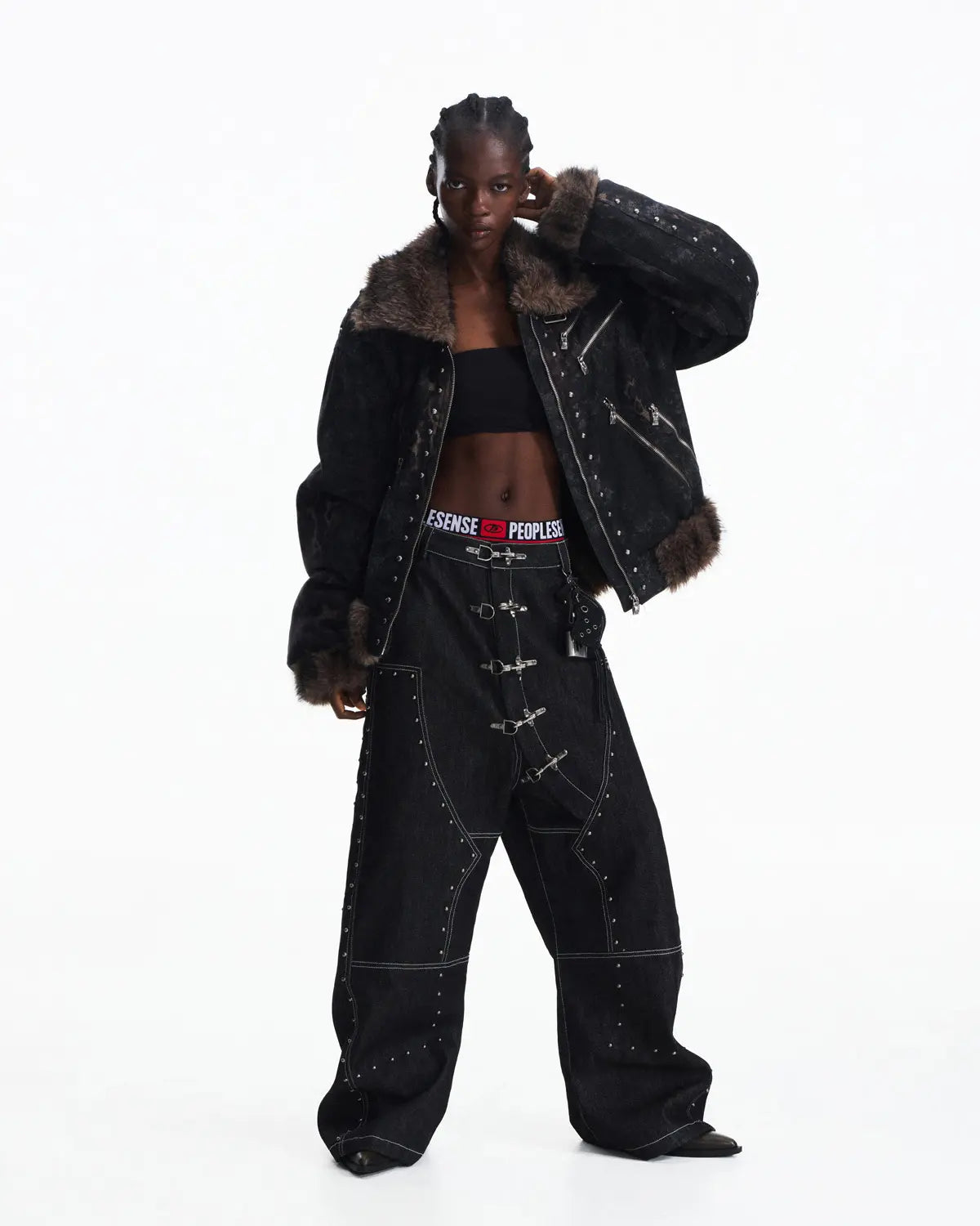 Peoplesense Faux Fur Leopard Print Bomber