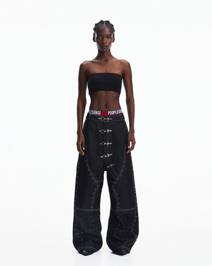 Peoplesense Angled Rivet Raw Denim Jeans