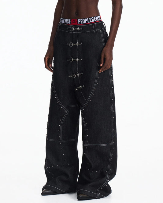 Peoplesense Angled Rivet Raw Denim Jeans