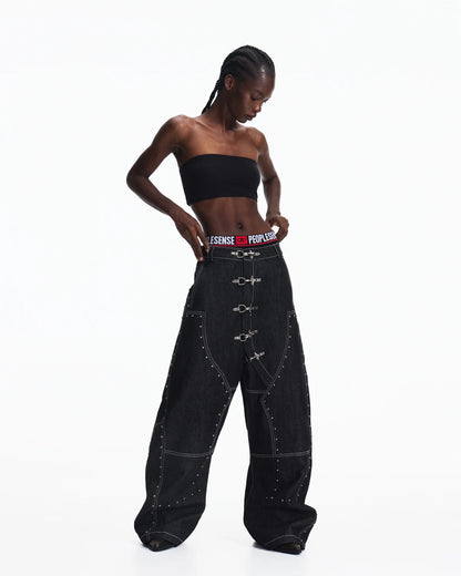 Peoplesense Angled Rivet Raw Denim Jeans