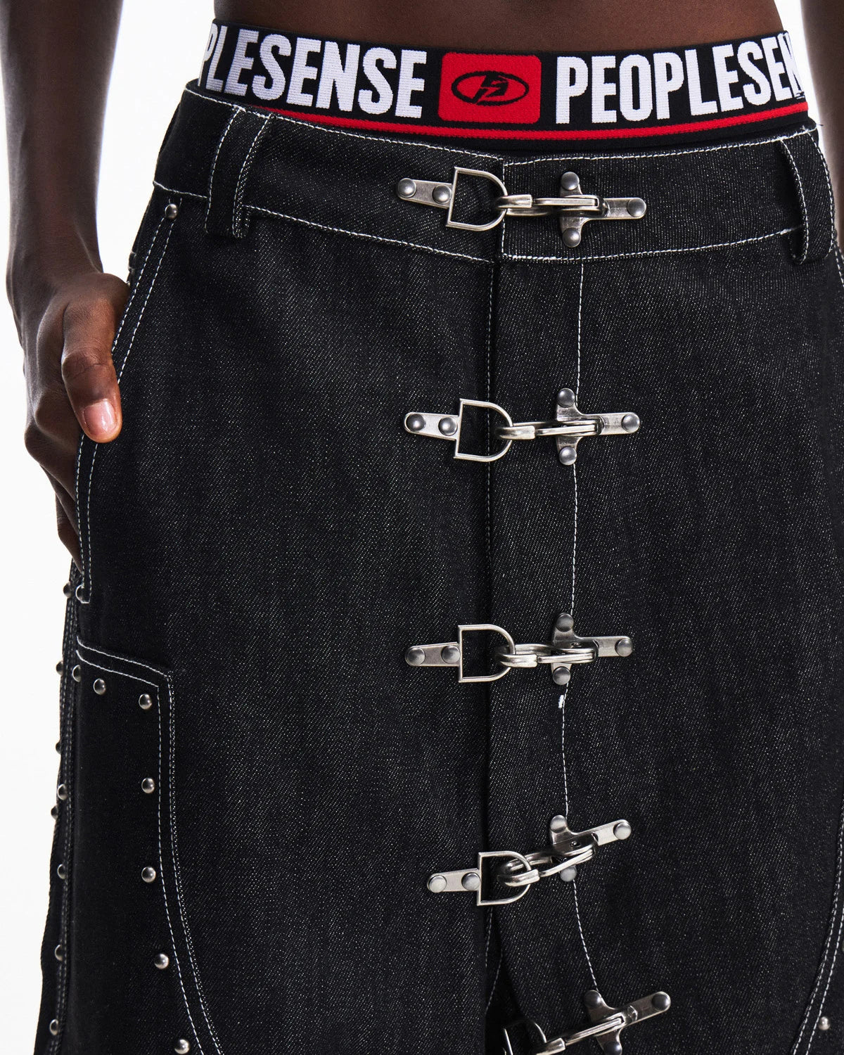 Peoplesense Angled Rivet Raw Denim Jeans