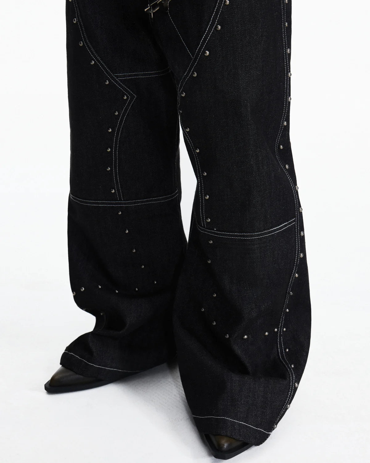 Peoplesense Angled Rivet Raw Denim Jeans