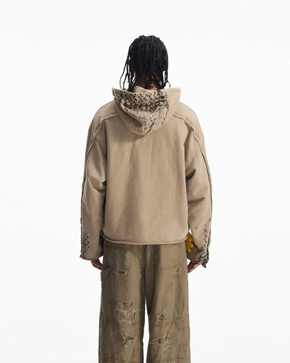 Peoplesense Distressed Vintage Racing Print Hoodie