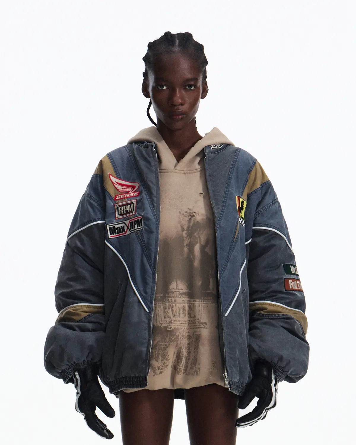 Peoplesense Racing Embellished Embroidered Bomber Jacket