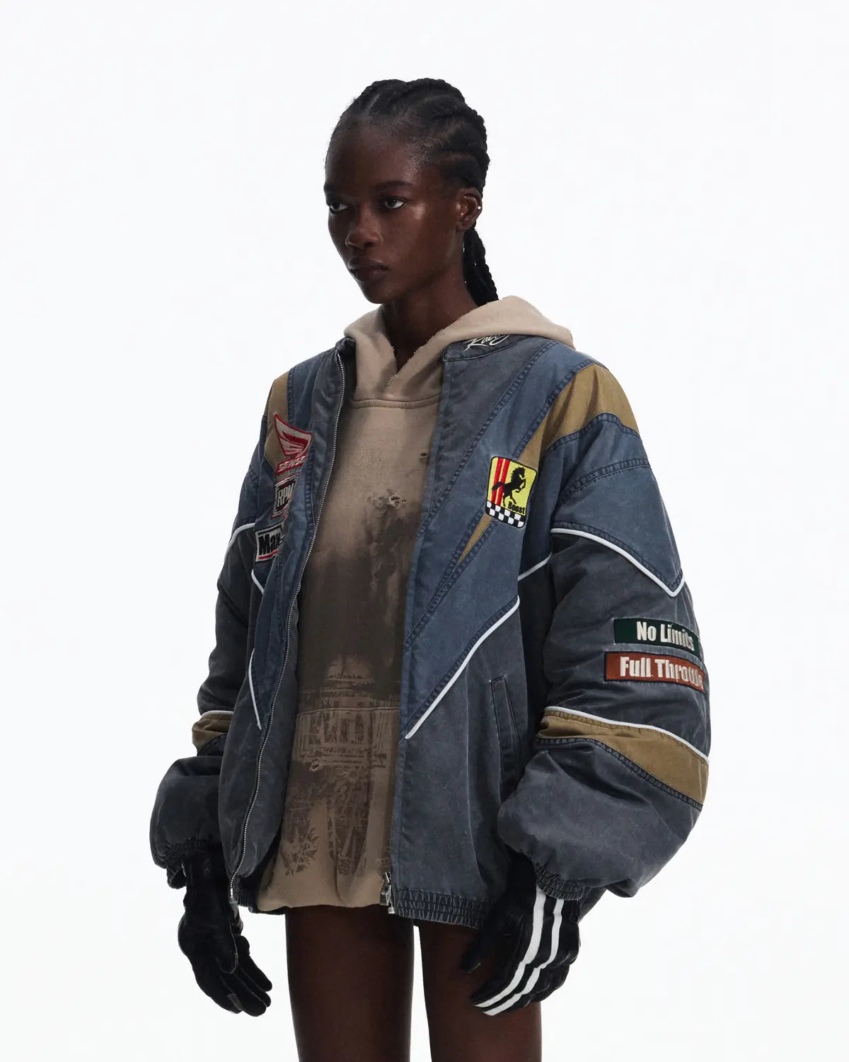 Peoplesense Racing Embellished Embroidered Bomber Jacket