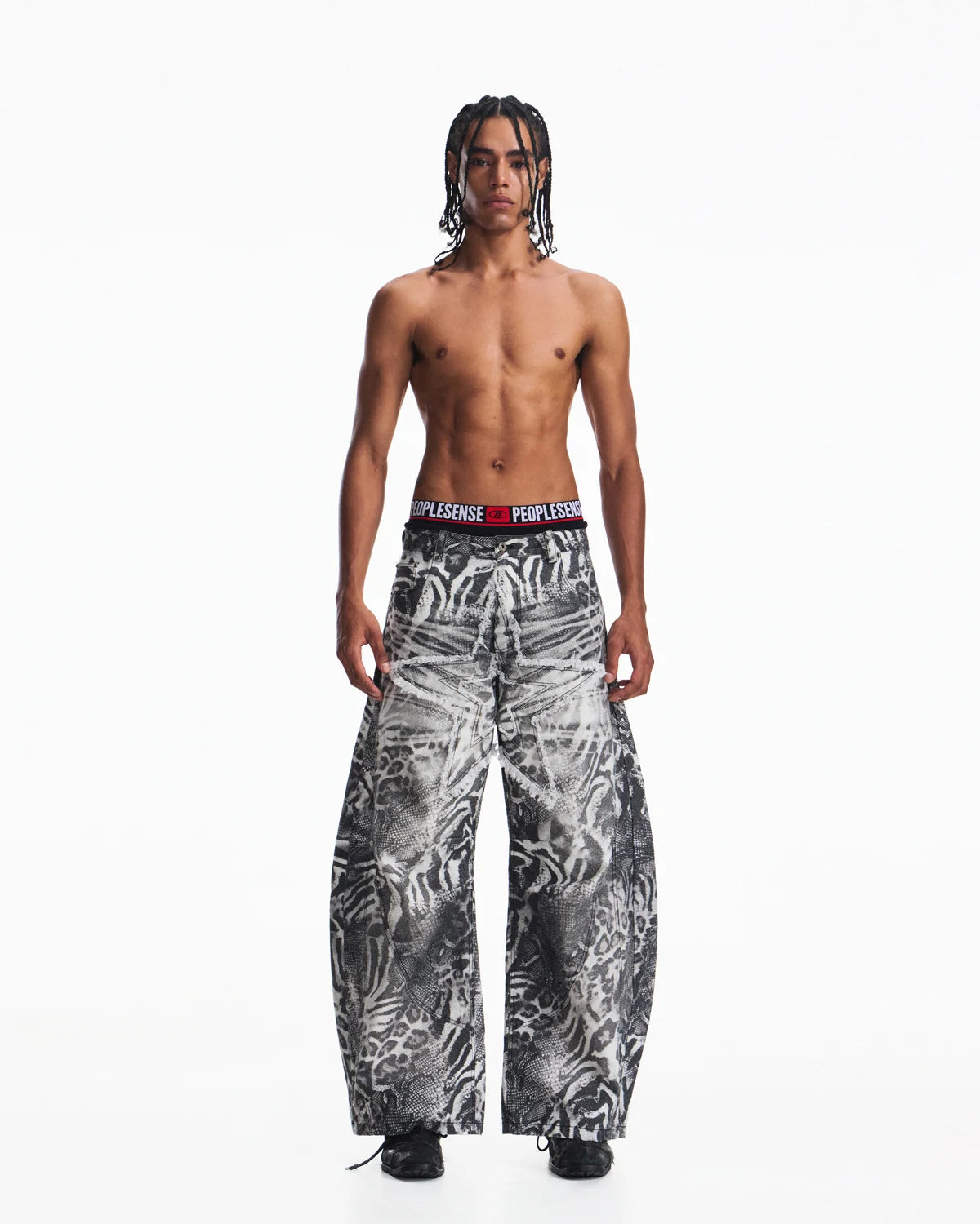 Peoplesense Worn-In Animal Print Curved Pants