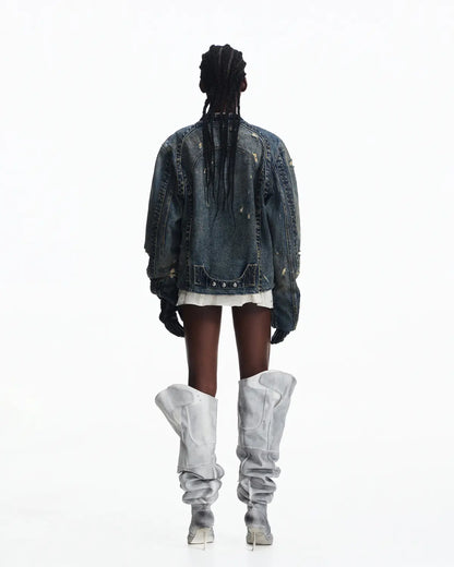 Peoplesense Racer Distressed Plaid Jacket