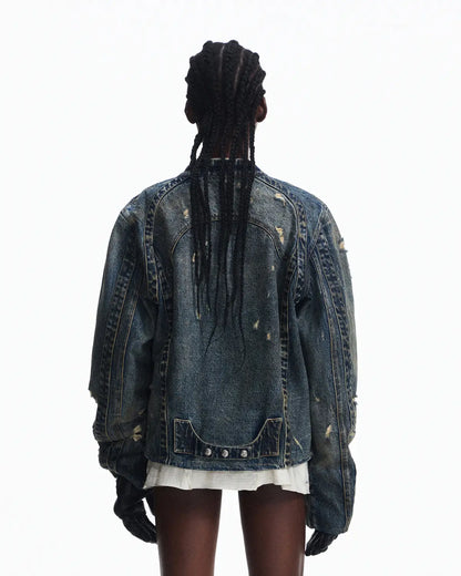 Peoplesense Racer Distressed Plaid Jacket