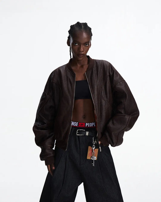 Peoplesense Reversible Crinkled Leather Jacket