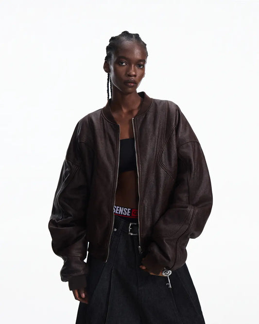 Peoplesense Reversible Crinkled Leather Jacket