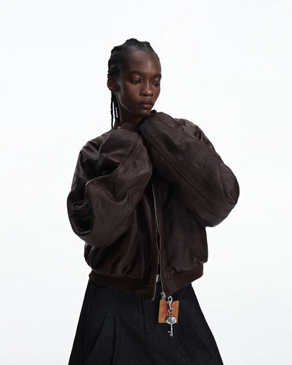 Peoplesense Reversible Crinkled Leather Jacket