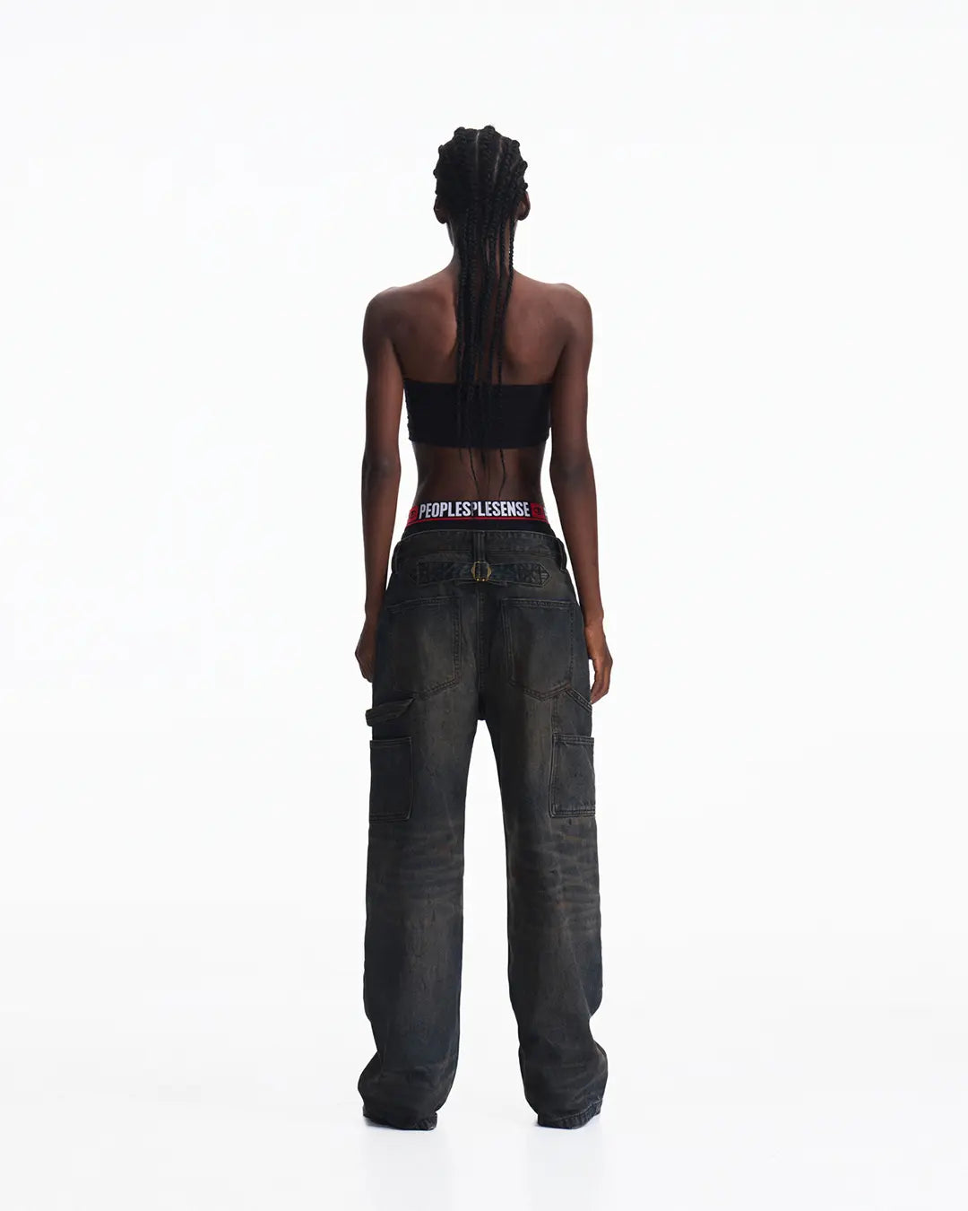 Peoplesense Irregular Hole Mud-Dye Jeans