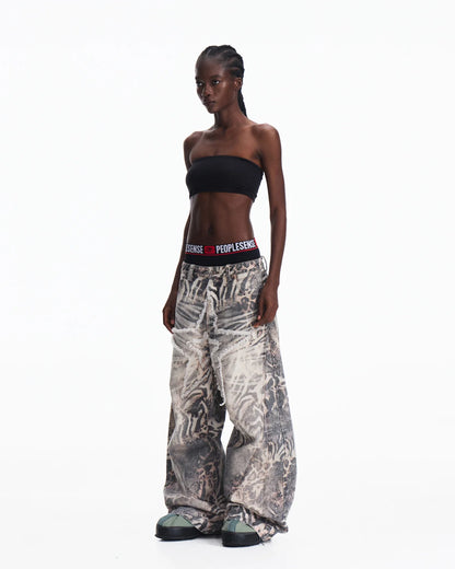 Peoplesense Worn-In Animal Print Curved Pants