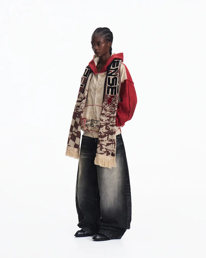 Peoplesense Distressed Two-Tone Hoodie