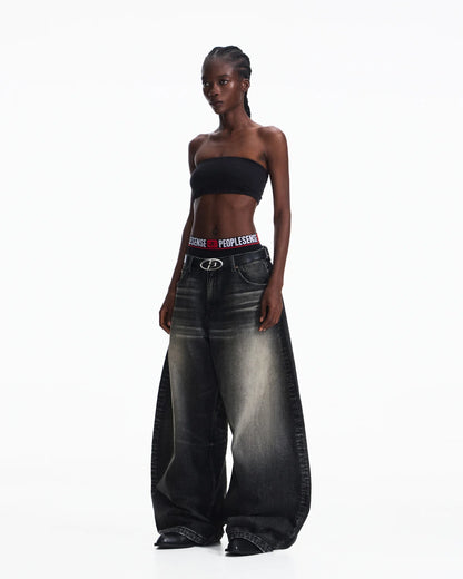 Peoplesense Washed Curved Jeans