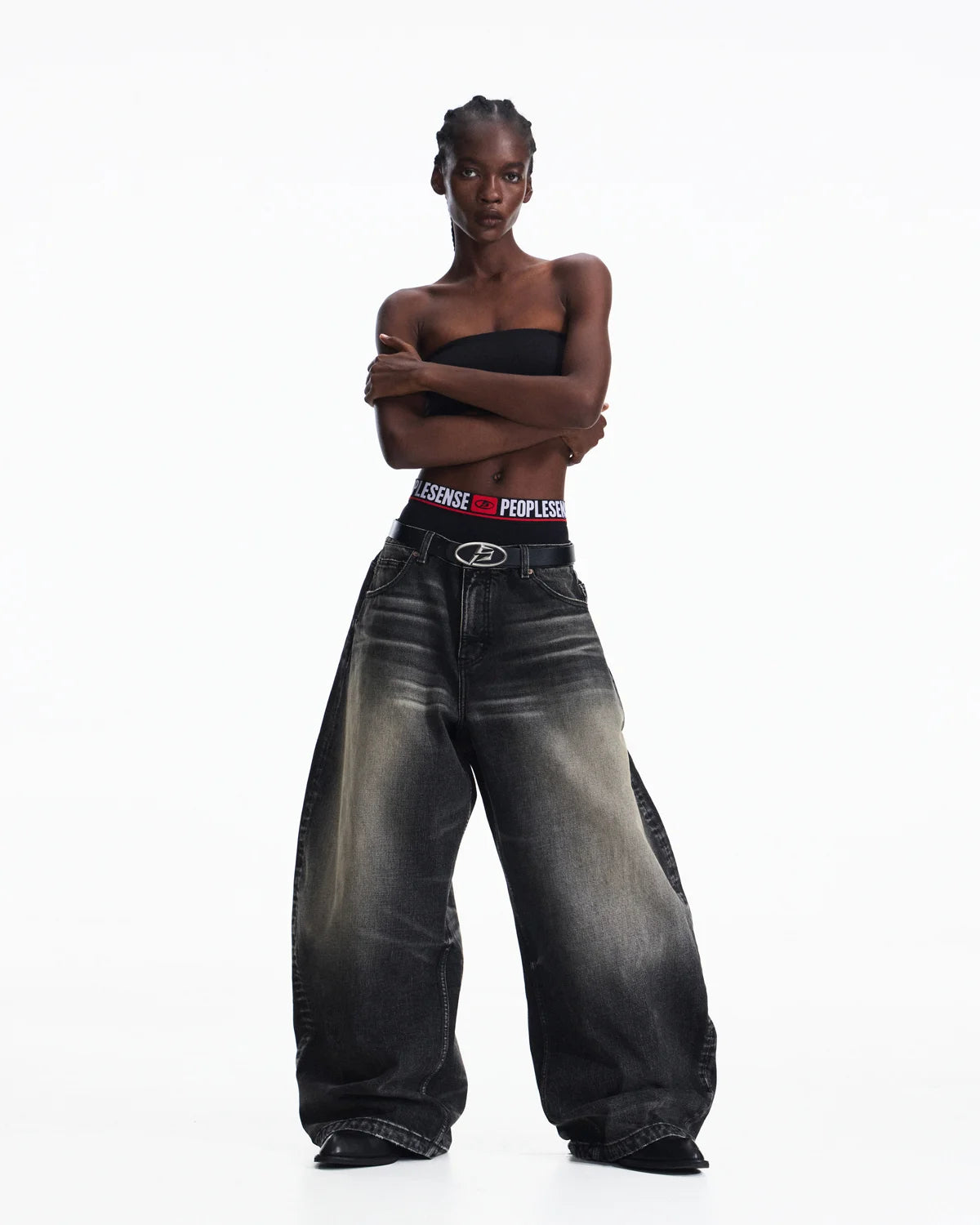 Peoplesense Washed Curved Jeans