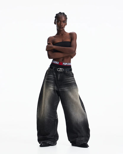 Peoplesense Washed Curved Jeans