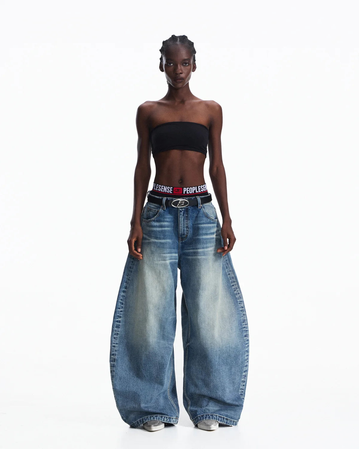 Peoplesense Washed Curved Jeans