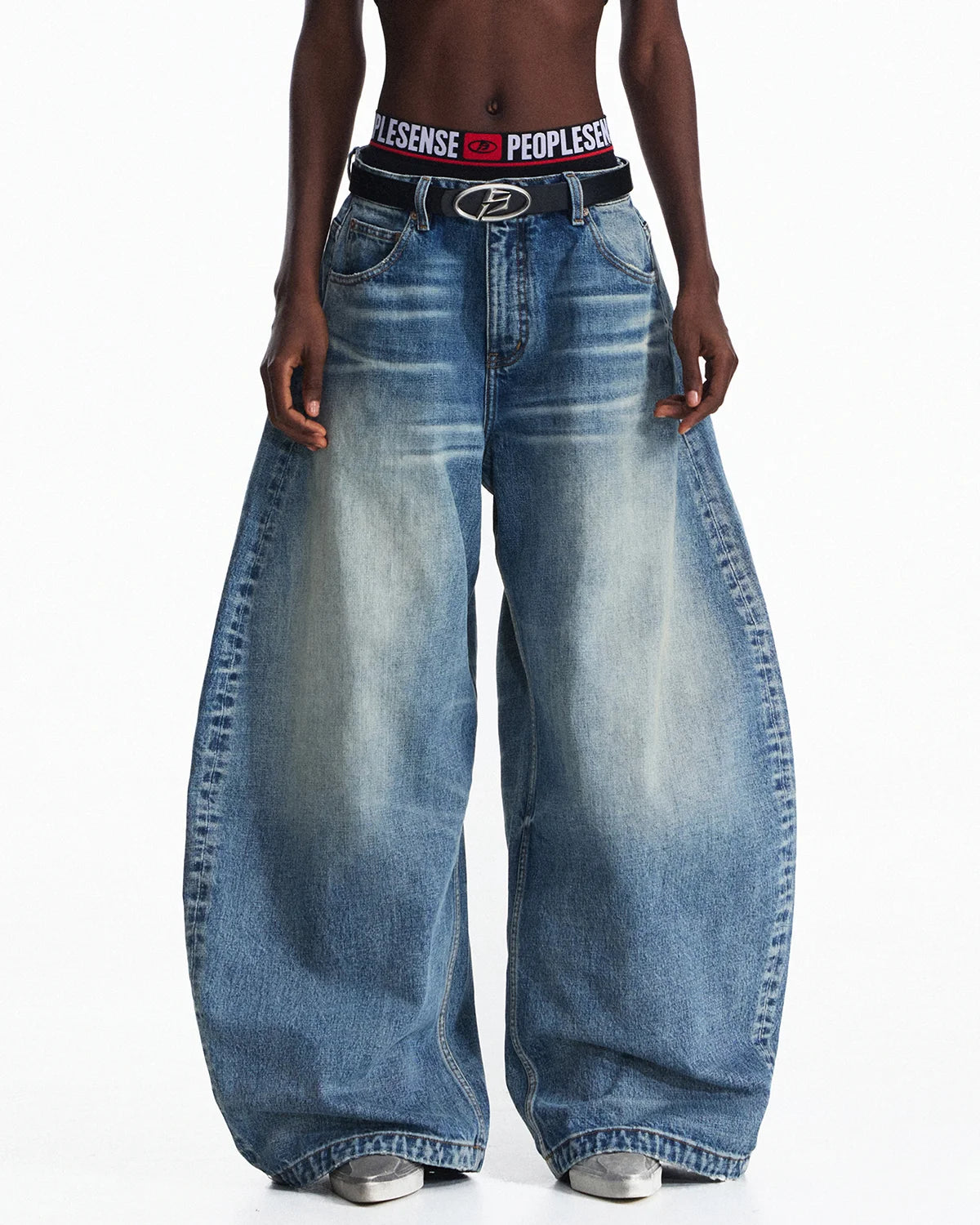 Peoplesense Washed Curved Jeans