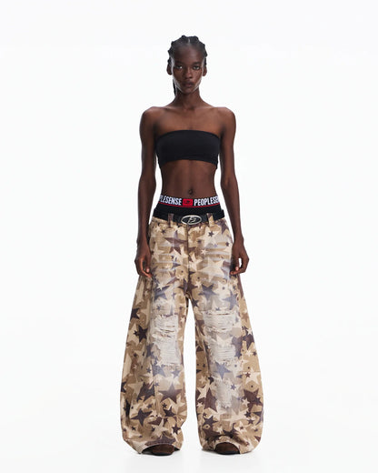 Peoplesense Distressed Star Curved Jeans