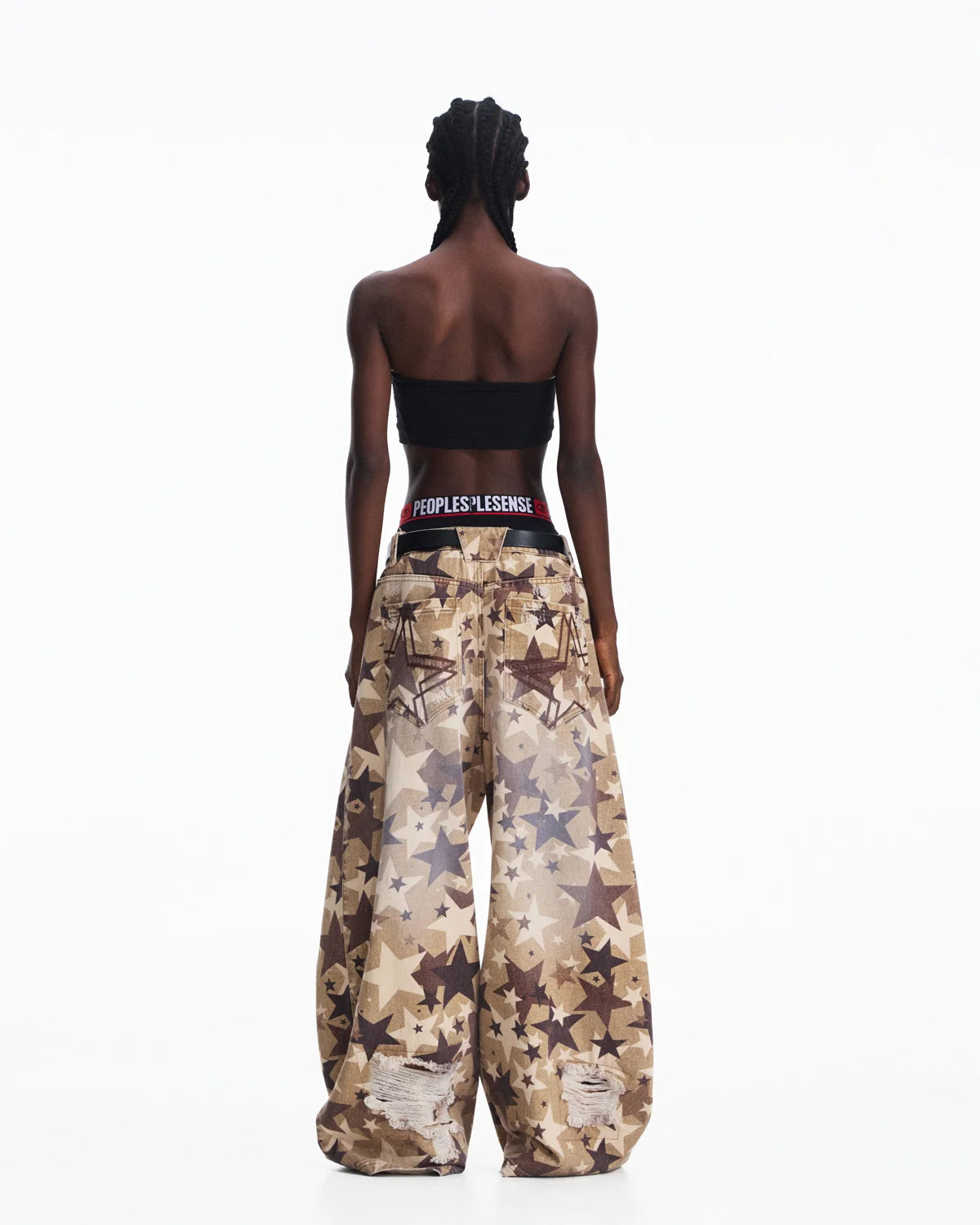 Peoplesense Distressed Star Curved Jeans