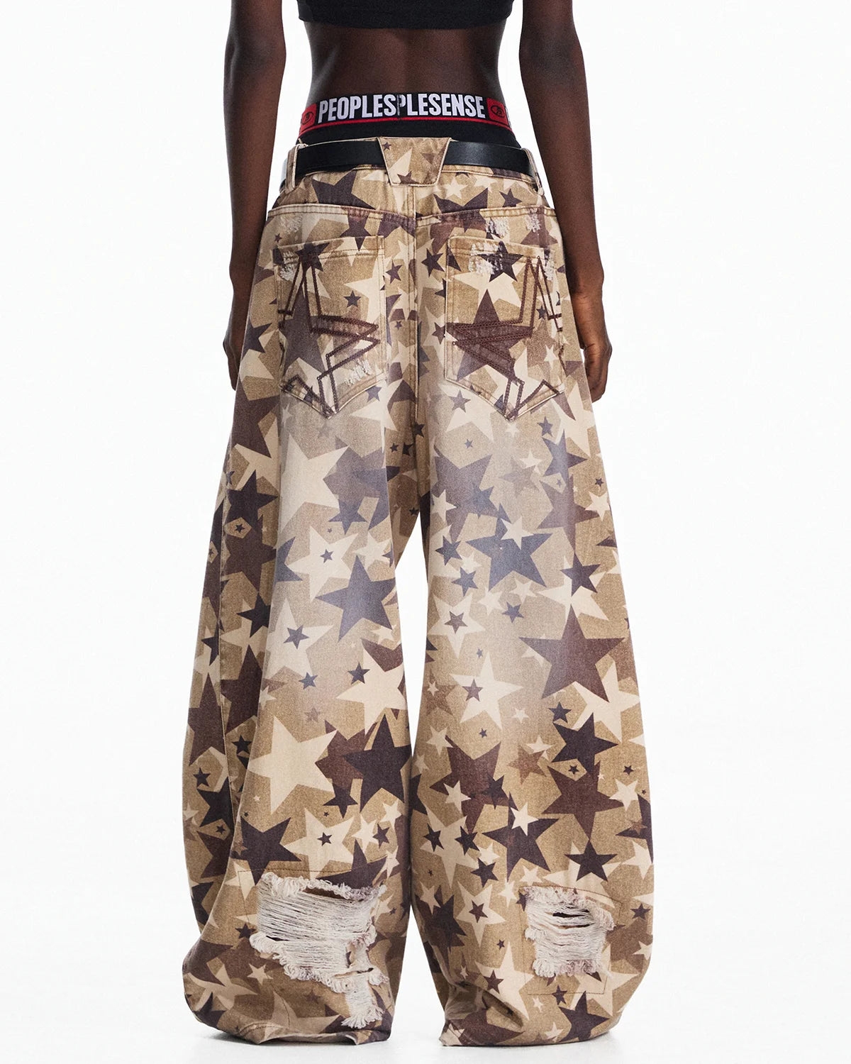 Peoplesense Distressed Star Curved Jeans