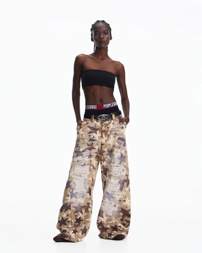 Peoplesense Distressed Star Curved Jeans