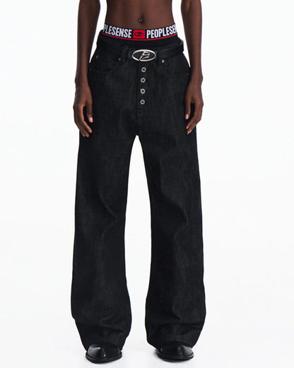 Peoplesense 5-Button Fly Red Selvedge Raw Denim Jeans