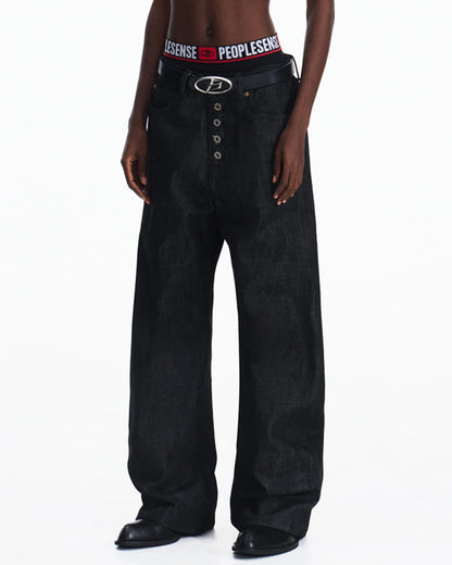 Peoplesense 5-Button Fly Red Selvedge Raw Denim Jeans