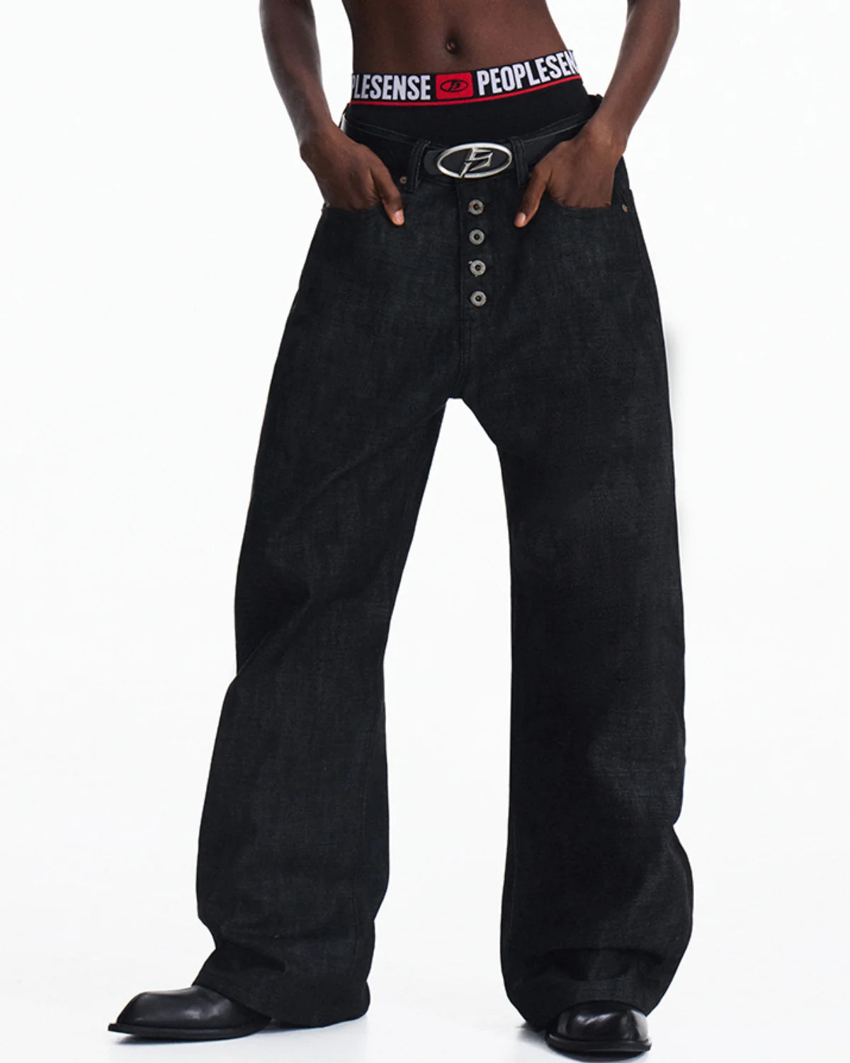 Peoplesense 5-Button Fly Red Selvedge Raw Denim Jeans