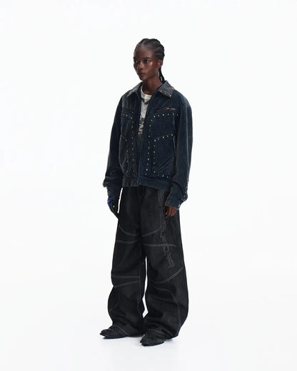 Peoplesense Curved Black Raw Denim Jeans