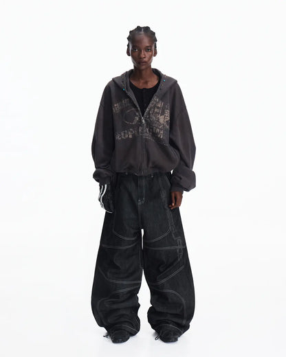 Peoplesense Asymmetric Graphic Racing Pullover