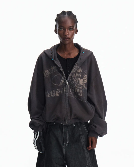 Peoplesense Asymmetric Graphic Racing Pullover