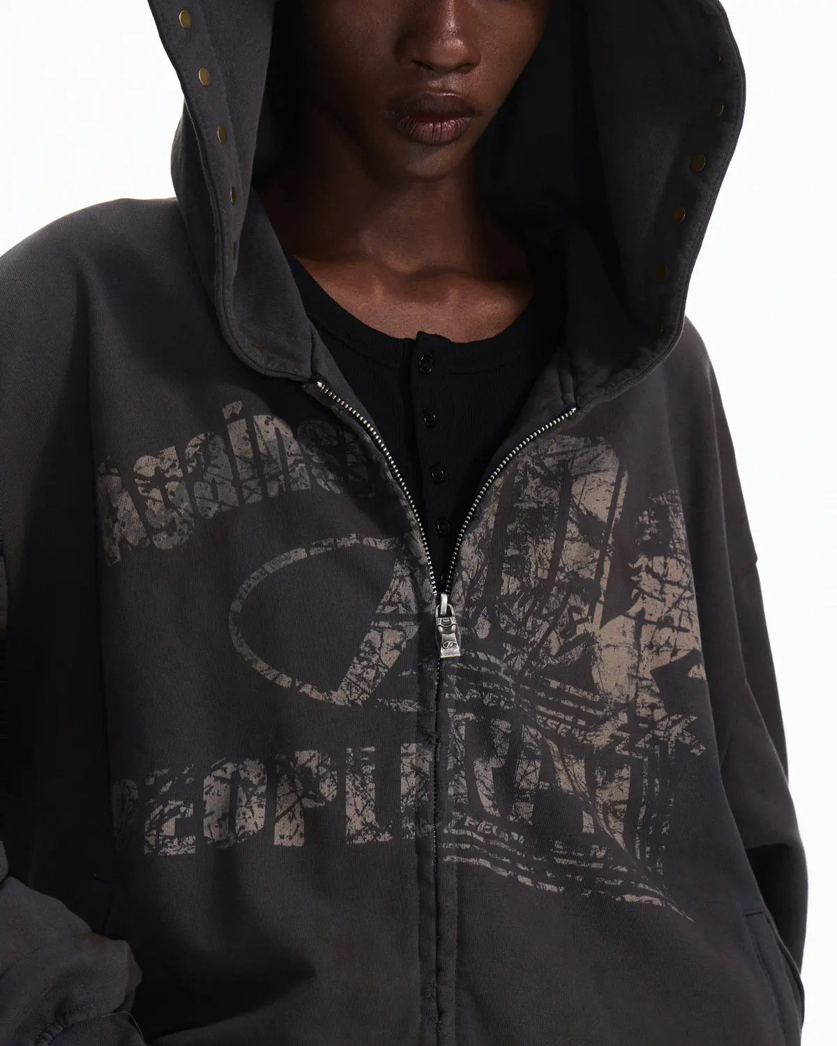 Peoplesense Asymmetric Graphic Racing Pullover