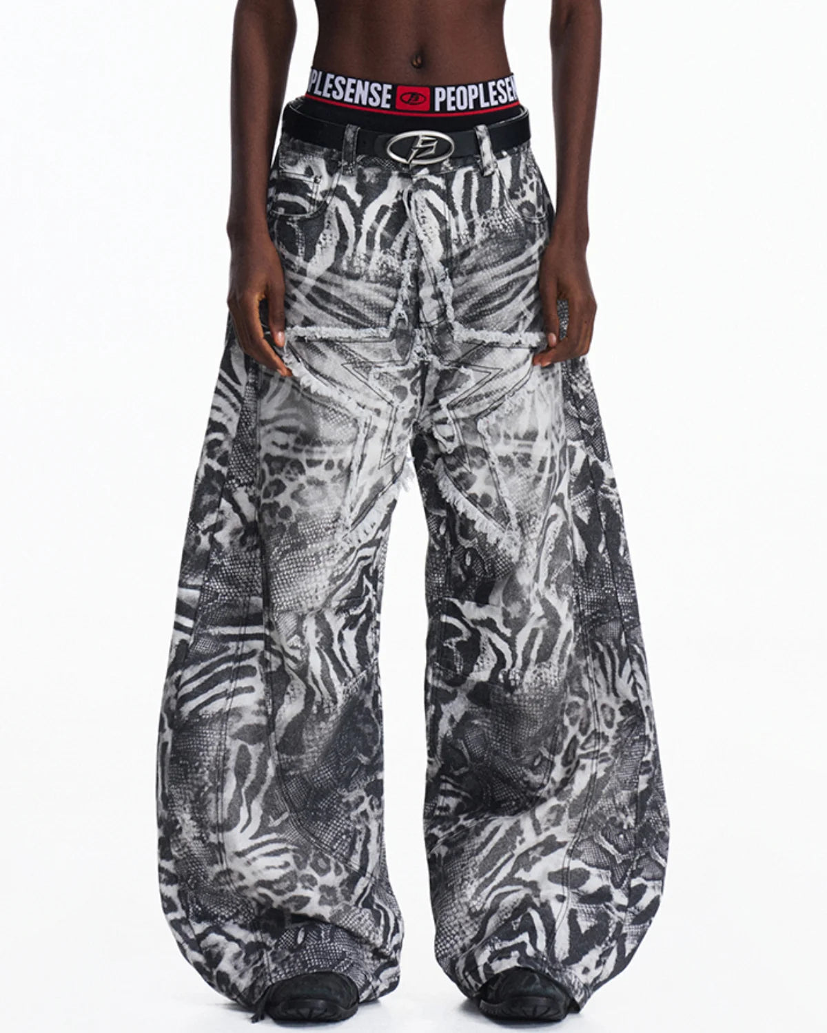 Peoplesense Worn-In Animal Print Curved Pants