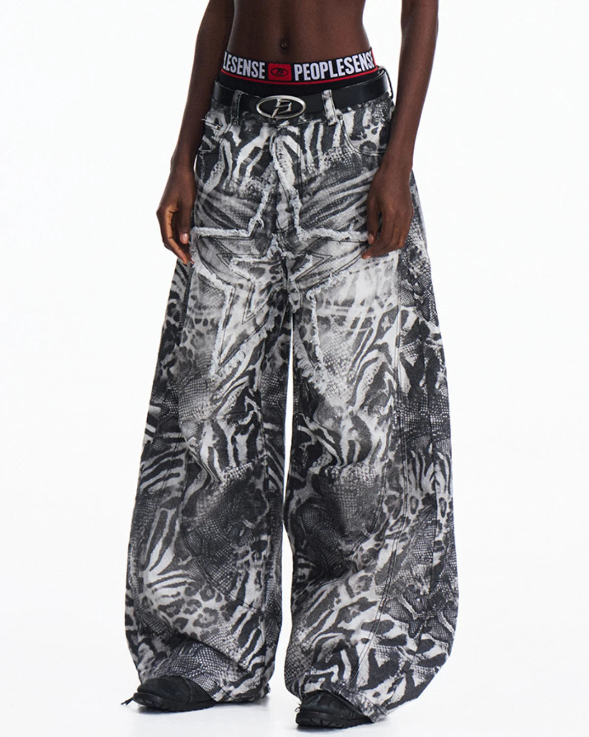 Peoplesense Worn-In Animal Print Curved Pants