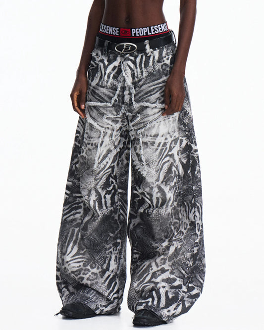 Peoplesense Worn-In Animal Print Curved Pants