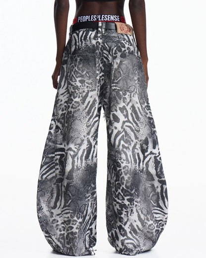 Peoplesense Worn-In Animal Print Curved Pants